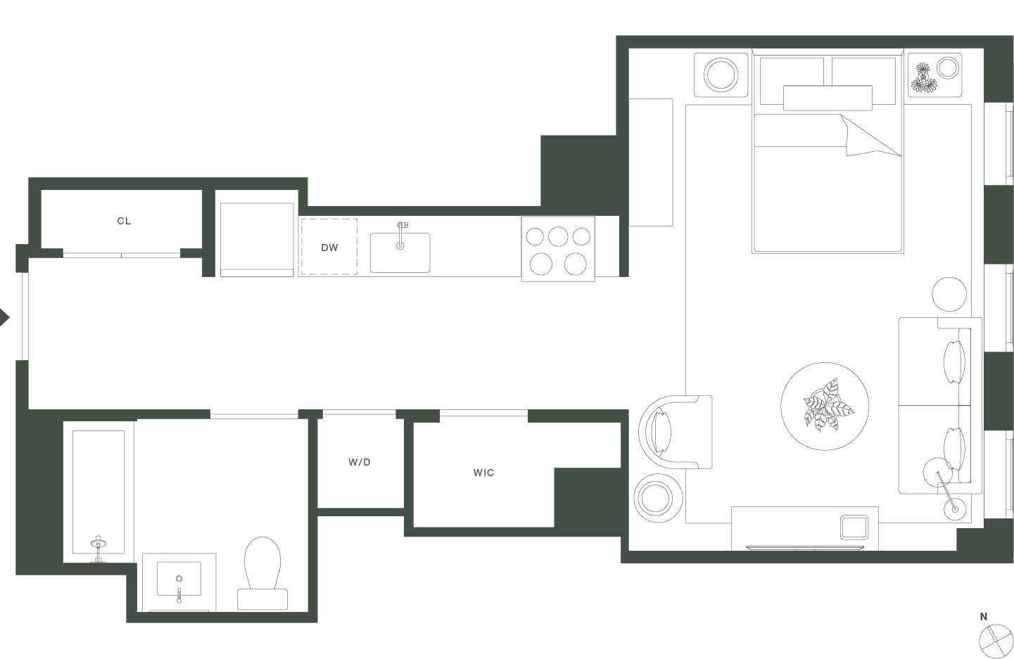 420 Carroll West Tower 8 Floorplan Floors 4-16 - Gowanus Brooklyn